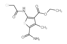 5-CARBAMOYL-2-(2-CHLORO-ACETYLAMINO)-4-METHYL-THIOPHENE-3-CARBOXYLIC ACID ETHYL ESTER结构式