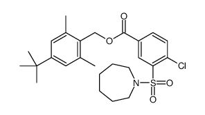 (4-tert-butyl-2,6-dimethylphenyl)methyl 3-(azepan-1-ylsulfonyl)-4-chlorobenzoate结构式