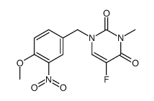 5-fluoro-1-[(4-methoxy-3-nitrophenyl)methyl]-3-methylpyrimidine-2,4-dione结构式