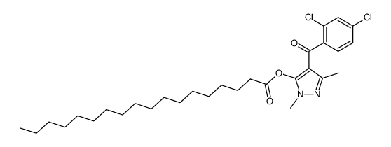 (2,4-dichloro-phenyl)-(1,3-dimethyl-5-octadecanoyloxy-1H-pyrazol-4-yl)-methanone Structure