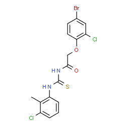 2-(4-bromo-2-chlorophenoxy)-N-{[(3-chloro-2-methylphenyl)amino]carbonothioyl}acetamide structure