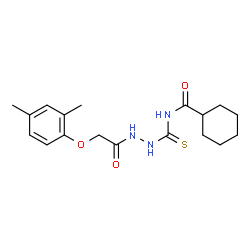 N-({2-[(2,4-dimethylphenoxy)acetyl]hydrazino}carbonothioyl)cyclohexanecarboxamide Structure