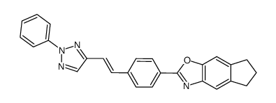 2-{4-[2-(2-phenyl-2H-[1,2,3]triazol-4-yl)-vinyl]-phenyl}-6,7-dihydro-5H-indeno[5,6-d]oxazole结构式