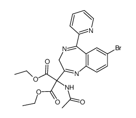 acetylamino-(7-bromo-5-pyridin-2-yl-3H-benzo[e][1,4]diazepin-2-yl)-malonic acid diethyl ester Structure