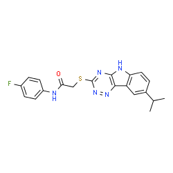 Acetamide, N-(4-fluorophenyl)-2-[[8-(1-methylethyl)-2H-1,2,4-triazino[5,6-b]indol-3-yl]thio]- (9CI) Structure