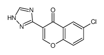 6-chloro-3-(1H-1,2,4-triazol-5-yl)chromen-4-one结构式