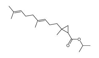 2-((E)-4,8-Dimethyl-nona-3,7-dienyl)-2-methyl-cyclopropanecarboxylic acid isopropyl ester结构式