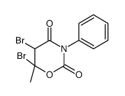 5,6-dibromo-6-methyl-3-phenyl-1,3-oxazinane-2,4-dione结构式