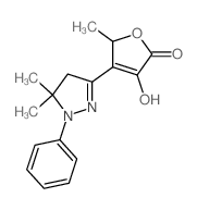 2(5H)-Furanone, 4-(4,5-dihydro-5,5-dimethyl-1-phenyl-1H-pyrazol-3-yl)-3-hydroxy-5-methyl- structure