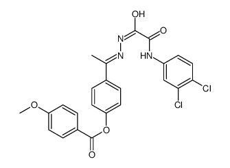 [4-[N-[[2-(3,4-dichloroanilino)-2-oxoacetyl]amino]-C-methylcarbonimidoyl]phenyl] 4-methoxybenzoate结构式