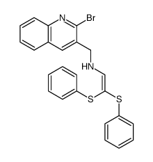 N-(2-bromoquinolin-3-yl)methyl-N-[2,2-bis(phenylthio)ethenyl]amine结构式