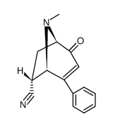 (1R,5R,6S)-8-Methyl-2-oxo-4-phenyl-8-aza-bicyclo[3.2.1]oct-3-ene-6-carbonitrile结构式