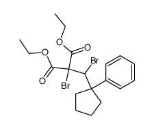 2-Bromo-2-[bromo-(1-phenyl-cyclopentyl)-methyl]-malonic acid diethyl ester结构式