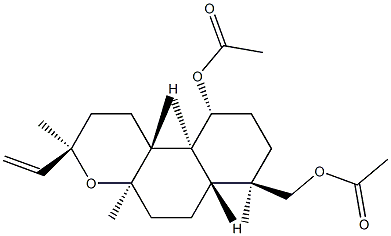 (13R)-8-Methyl-14-oxapimar-15-ene-1β,18-diol diacetate structure