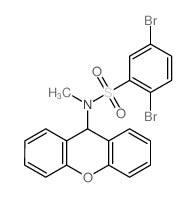 Benzenesulfonamide,2,5-dibromo-N-methyl-N-9H-xanthen-9-yl- Structure