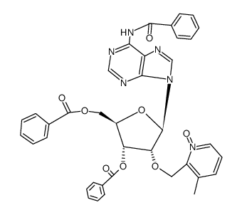 N6,O3',O5'-tribenzoyl-O2'-(3-methyl-1-oxy-pyridin-2-ylmethyl)-adenosine Structure