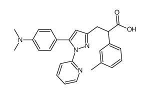 3-[5-(4-Dimethylamino-phenyl)-1-pyridin-2-yl-1H-pyrazol-3-yl]-2-m-tolyl-propionic acid结构式