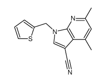 4,6-dimethyl-1-(thien-2-ylmethyl)-1H-pyrrolo[2,3-b]pyridine-3-carbonitrile Structure
