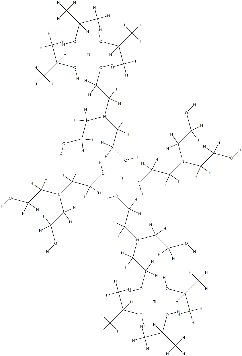 bis[[2,2',2''-nitrilotris[ethanolato](1-)]bis[[2,2',2''-nitrilotris[ethanolato]](2-)]hexakis(propan-2-olato)trititanium structure