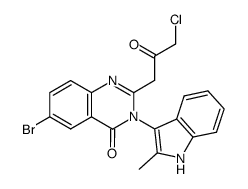 2-chloroacetylmethyl-3-(2'-methylindol-3'-yl)-6-bromo-4(3H)-quinazolinone结构式