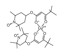 bis[(1-oxy-2,2,6,6-tetramethylpiperidin-4-yl)pivaloylacetato]copper(II) Structure