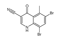 6,8-二溴-4-羟基-5-甲基-3-喹啉甲腈结构式