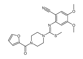 Methyl N-(3,4-Dimethoxy-6-cyanophenyl)-[4-(2-furoyl)piperazin-1-yl]thioformamidate结构式