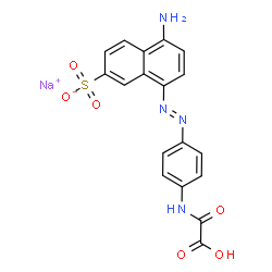 disodium [[4-[(4-amino-7-sulphonato-1-naphthyl)azo]phenyl]amino]oxoacetate structure