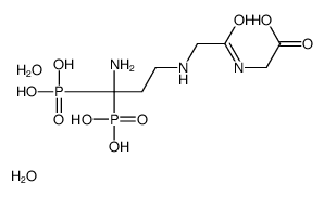 2-[[2-[(3-amino-3,3-diphosphonopropyl)amino]acetyl]amino]acetic acid,dihydrate Structure