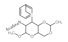 (2-benzylsulfanyl-4-methoxy-9-methyl-5,8,10-trioxabicyclo[4.4.0]dec-3-yl)imino-imino-azanium结构式