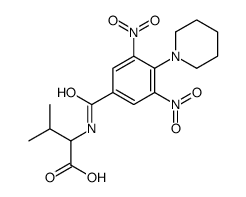 2-[[3,5-dinitro-4-(1-piperidyl)benzoyl]amino]-3-methyl-butanoic acid Structure