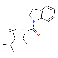 1H-Indole,2,3-dihydro-1-[[3-methyl-4-(1-methylethyl)-5-oxo-2(5H)-isoxazolyl]carbonyl]- (9CI) picture