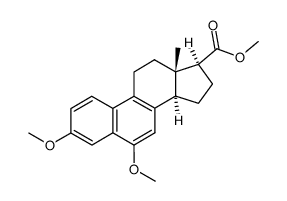 (+-)-3,6-Dimethoxy-14α-oestra-1,3,5(10),6,8-pentaen-17β-carbonsaeure-methylester结构式