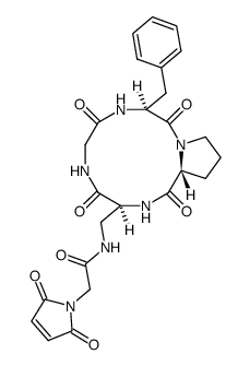 cyclo(glycyl-phenylalanyl-prolyl-N(beta)-(N-maleoylglycyl)-alpha,beta-diaminopropanoyl) structure