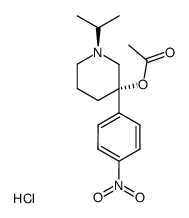 1-isopropyl-3-acetoxy-3-(p-nitrophenyl)piperidine hydrochloride Structure
