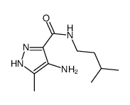4-amino-5-methyl-N-(3-methylbutyl)-1H-pyrazole-3-carboxamide结构式