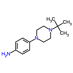 4-[4-(2-Methyl-2-propanyl)-1-piperazinyl]aniline Structure