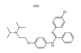 N'-(4-chlorophenyl)-N-(4-(2-(diisopropylamino)ethoxy)phenyl)benzamidine dihydrochloride结构式