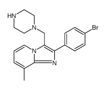 Imidazo[1,2-a]pyridine, 2-(4-bromophenyl)-8-methyl-3-(1-piperazinylmethyl) Structure