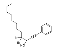 (3R)-4,4-dibromo-1-phenyldodec-1-yn-3-ol结构式