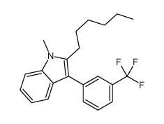 2-hexyl-1-methyl-3-[3-(trifluoromethyl)phenyl]indole结构式