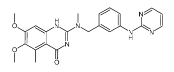 6,7-dimethoxy-5-methyl-2-{methyl-[3-(pyrimidin-2-ylamino)-benzyl]-amino}-1H-quinazolin-4-one结构式