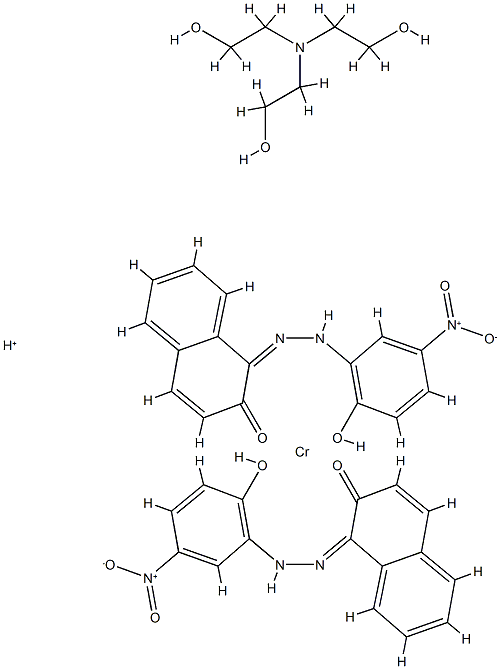 hydrogen bis[1-[(2-hydroxy-5-nitrophenyl)azo]naphthalen-2-olato(2-)]chromate(1-), compound with 2,2',2''-nitrilotris[ethanol] (1:1) Structure