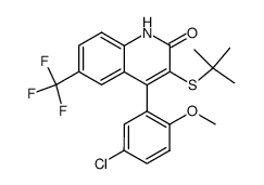 3-tert-butylsulfanyl-4-(5-chloro-2-methoxy-phenyl)-6-trifluoromethyl-1H-quinolin-2-one结构式