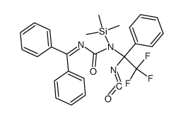 3-(diphenylmethylene)-1-(2,2,2-trifluoro-1-isocyanato-1-phenylethyl)-1-(trimethylsilyl)urea结构式