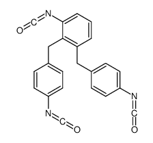 1-isocyanato-2,3-bis[(4-isocyanatophenyl)methyl]benzene结构式