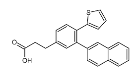 3-(3-naphthalen-2-yl-4-thiophen-2-ylphenyl)propanoic acid Structure