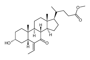 (EZ)-3-hydroxy-6-ethylidene-7-keto-5-cholan-24-oic acid methyl ester structure