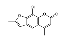 9-hydroxy-2,5-dimethylfuro[3,2-g]chromen-7-one Structure