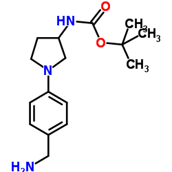 [1-(4-AMINOMETHYL-PHENYL)-PYRROLIDIN-3-YL]-CARBAMIC ACID TERT-BUTYL ESTER Structure